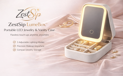 ZestSip LumeBox™ – Portable LED Jewelry & Vanity Case